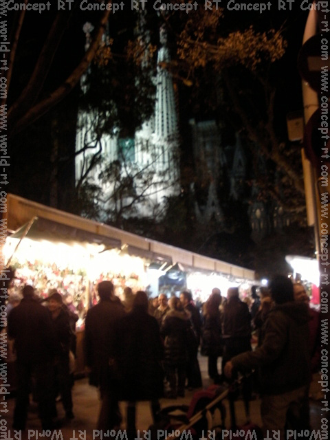 Christmas market near Sagrada Familia